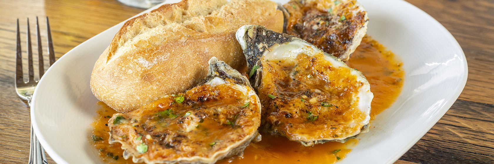 N’Awlins Style Baked Oysters with baguette